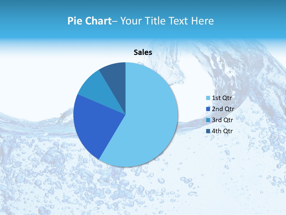 A Blue Wave Of Water On A White Background PowerPoint Template