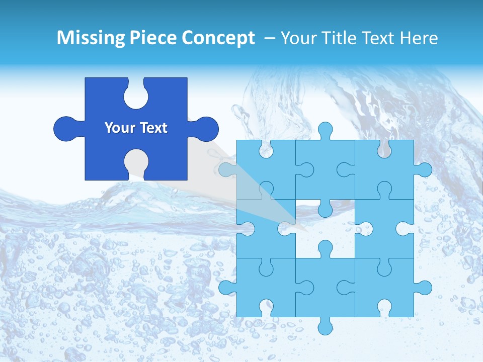 A Blue Wave Of Water On A White Background PowerPoint Template