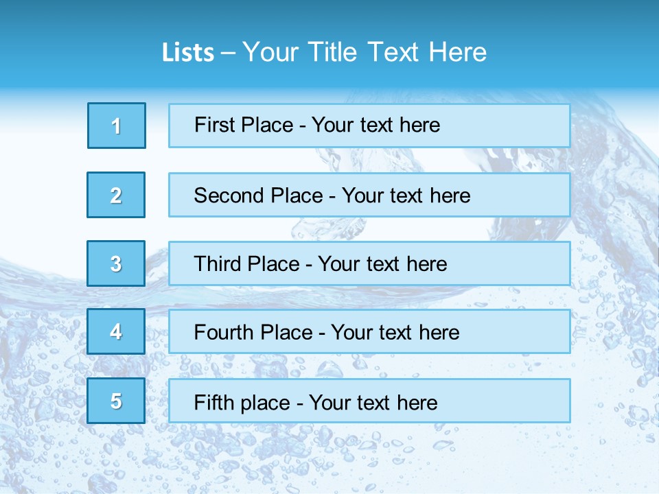 A Blue Wave Of Water On A White Background PowerPoint Template