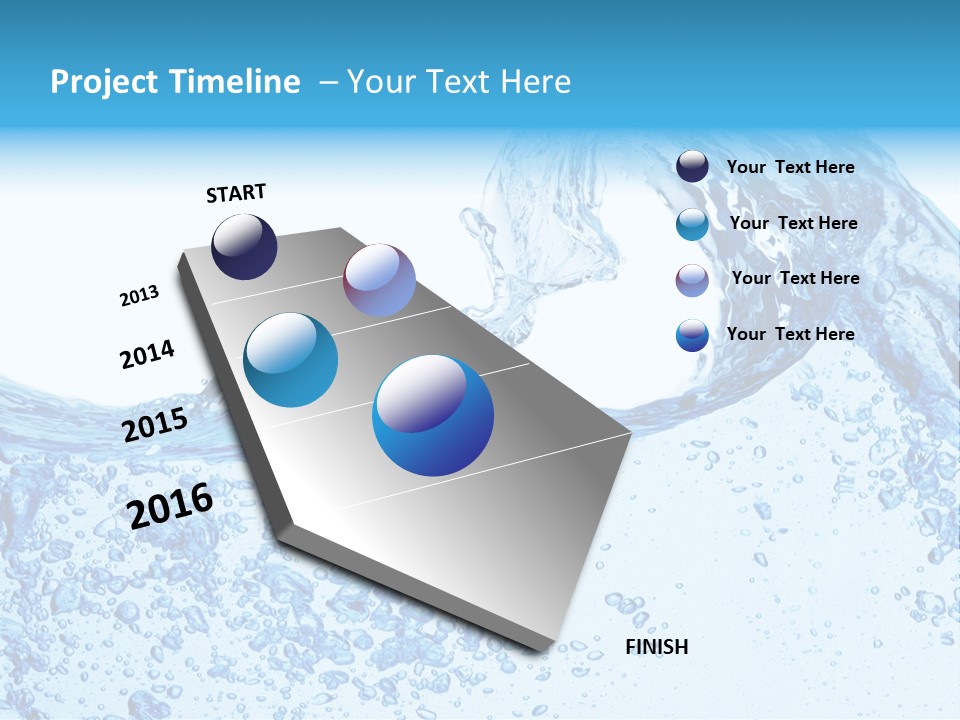 A Blue Wave Of Water On A White Background PowerPoint Template