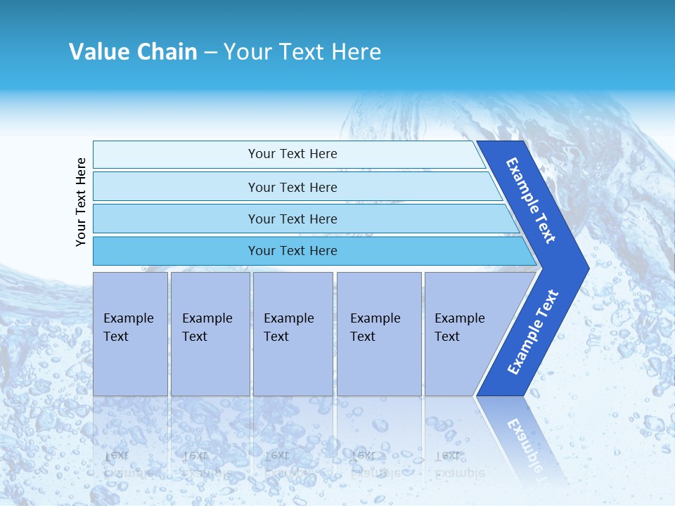 A Blue Wave Of Water On A White Background PowerPoint Template