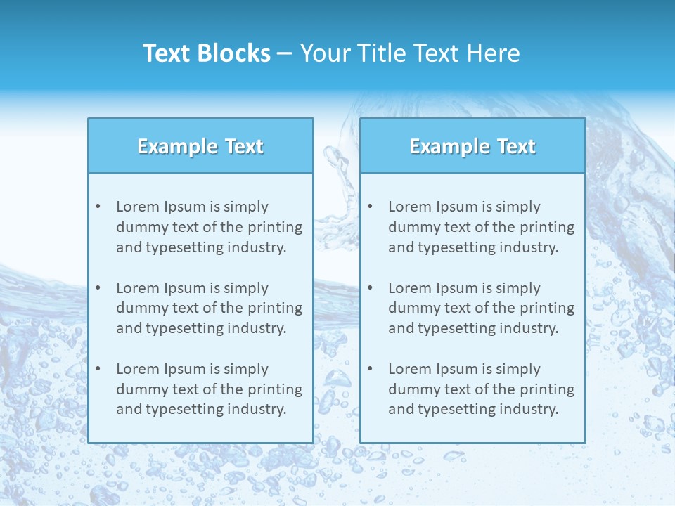 A Blue Wave Of Water On A White Background PowerPoint Template