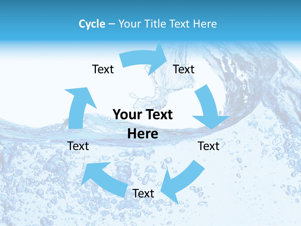 A Blue Wave Of Water On A White Background PowerPoint Template
