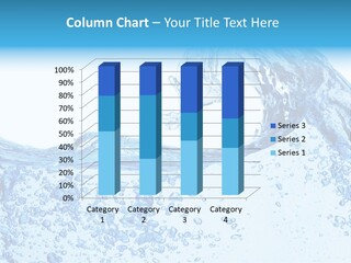 A Blue Wave Of Water On A White Background PowerPoint Template