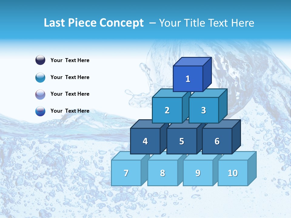 A Blue Wave Of Water On A White Background PowerPoint Template