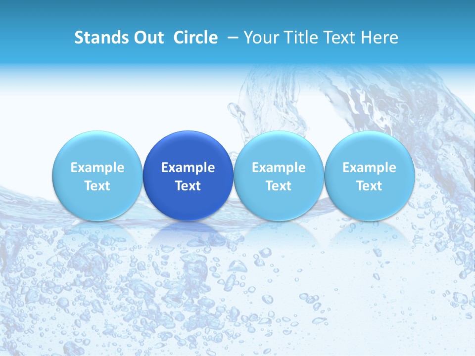 A Blue Wave Of Water On A White Background PowerPoint Template