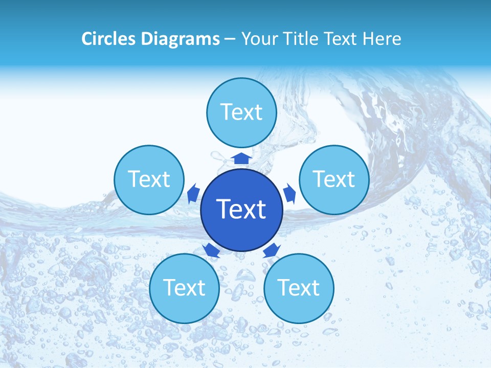 A Blue Wave Of Water On A White Background PowerPoint Template