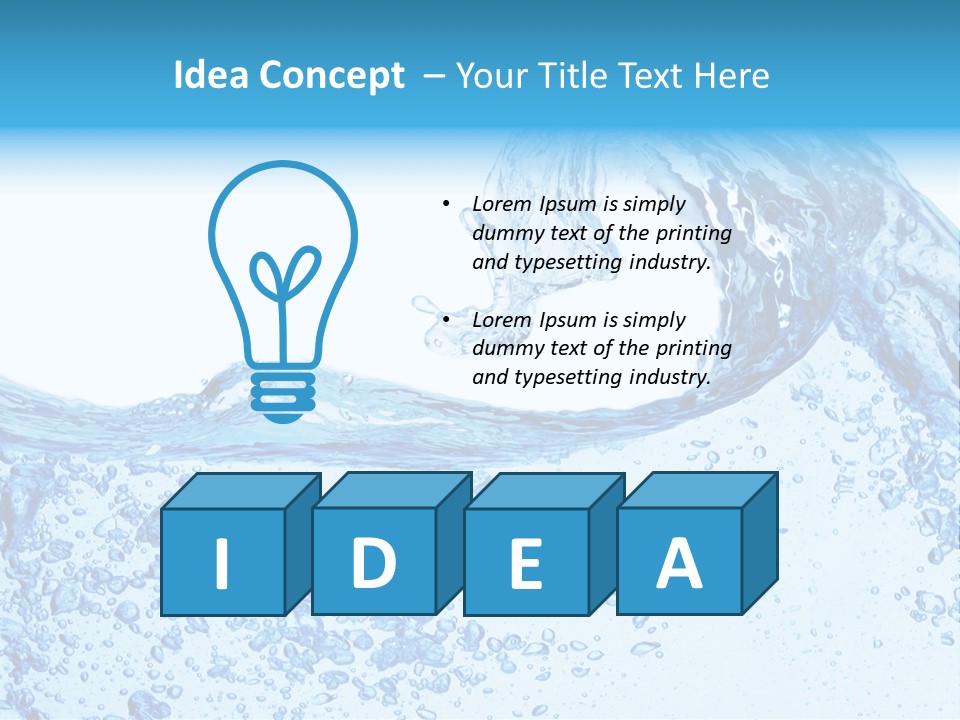 A Blue Wave Of Water On A White Background PowerPoint Template