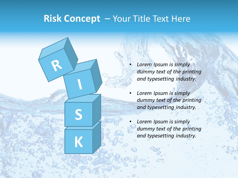 A Blue Wave Of Water On A White Background PowerPoint Template