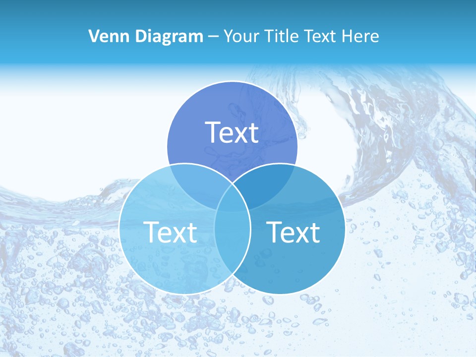 A Blue Wave Of Water On A White Background PowerPoint Template