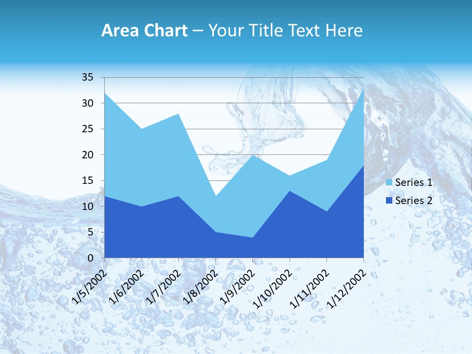 A Blue Wave Of Water On A White Background PowerPoint Template