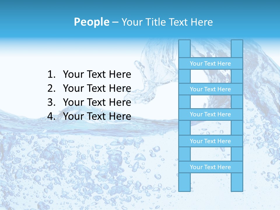A Blue Wave Of Water On A White Background PowerPoint Template