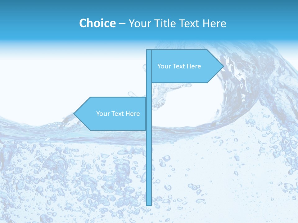 A Blue Wave Of Water On A White Background PowerPoint Template