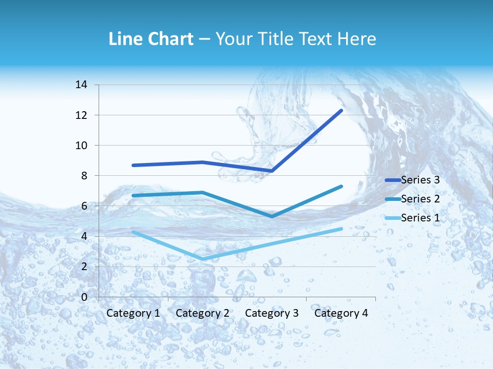 A Blue Wave Of Water On A White Background PowerPoint Template