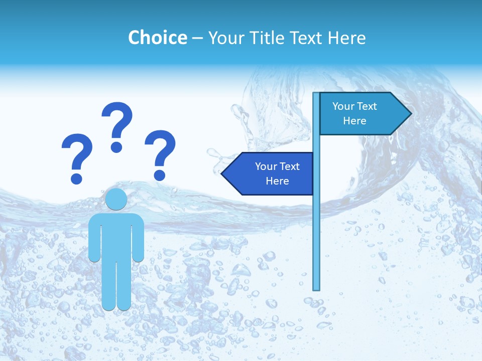 A Blue Wave Of Water On A White Background PowerPoint Template