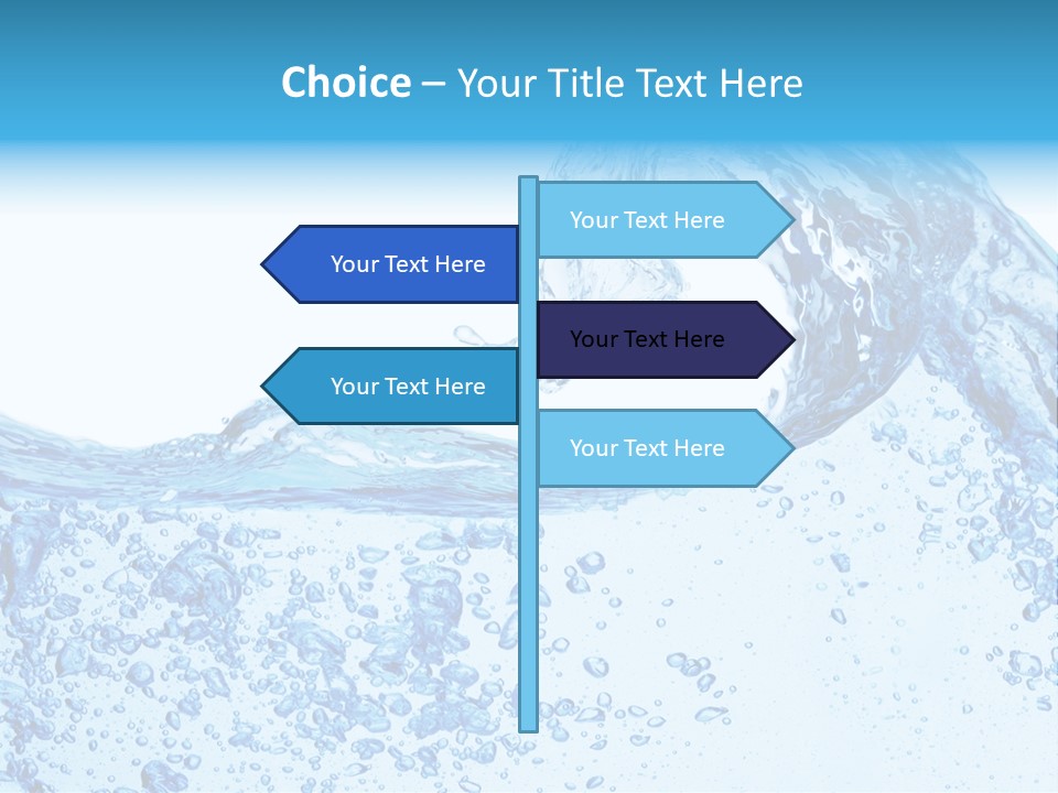 A Blue Wave Of Water On A White Background PowerPoint Template