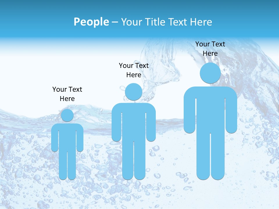 A Blue Wave Of Water On A White Background PowerPoint Template