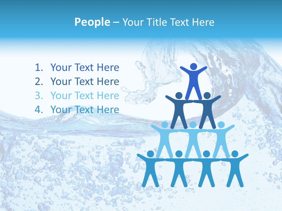 A Blue Wave Of Water On A White Background PowerPoint Template