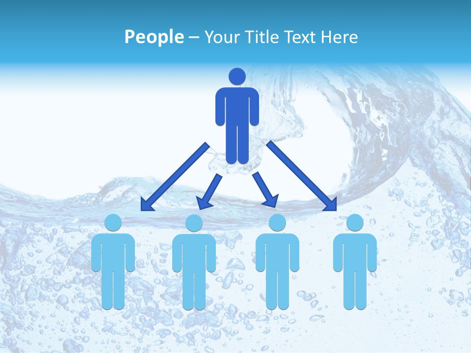 A Blue Wave Of Water On A White Background PowerPoint Template
