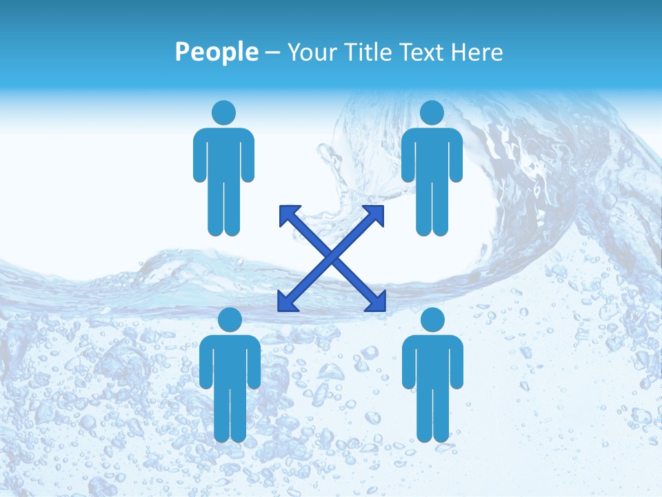 A Blue Wave Of Water On A White Background PowerPoint Template