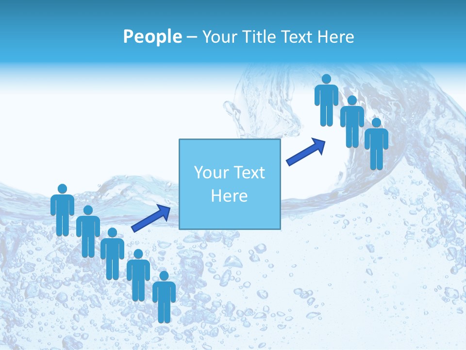 A Blue Wave Of Water On A White Background PowerPoint Template