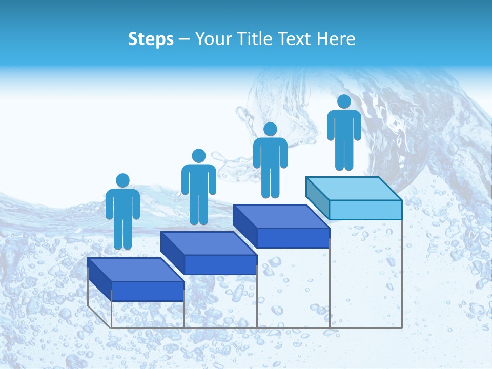 A Blue Wave Of Water On A White Background PowerPoint Template