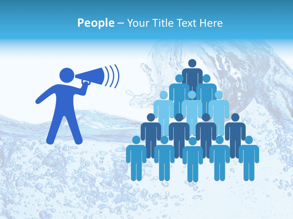 A Blue Wave Of Water On A White Background PowerPoint Template