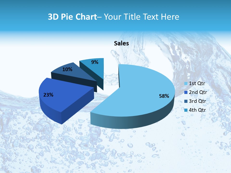 A Blue Wave Of Water On A White Background PowerPoint Template