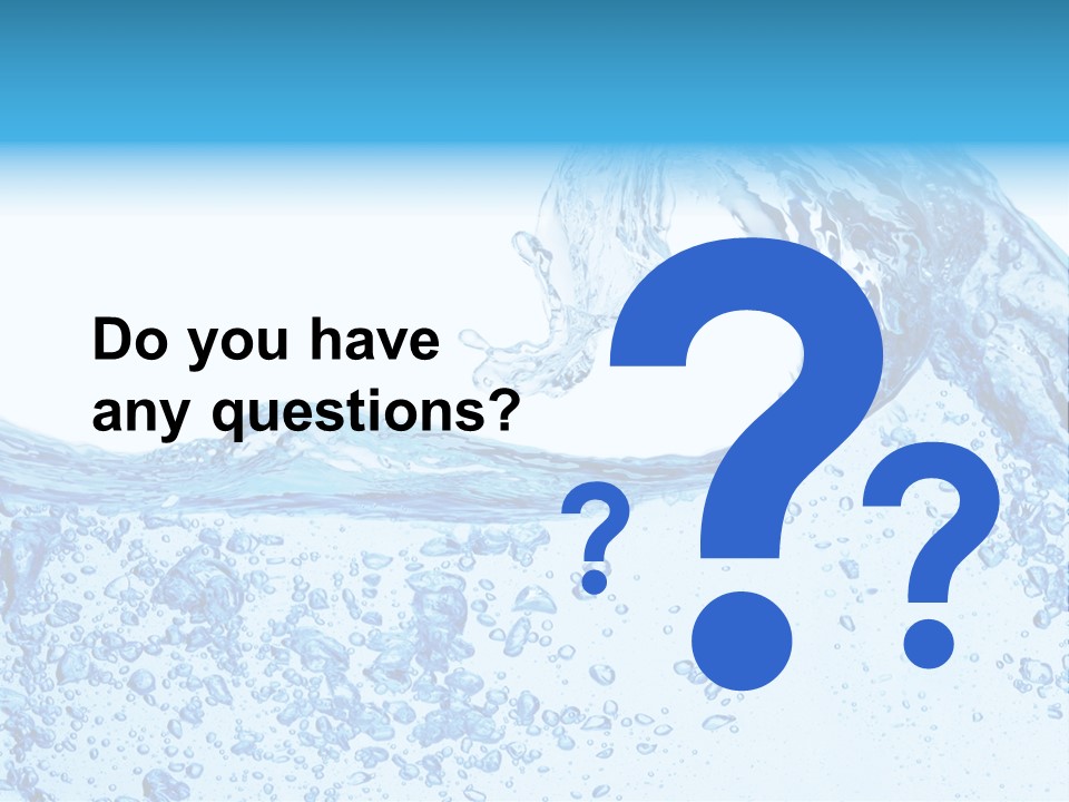 A Blue Wave Of Water On A White Background PowerPoint Template