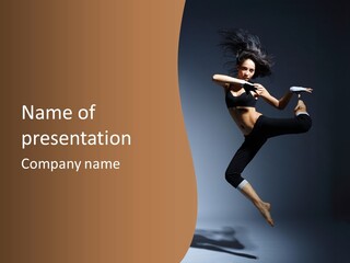 Breakdance Jump Female PowerPoint Template