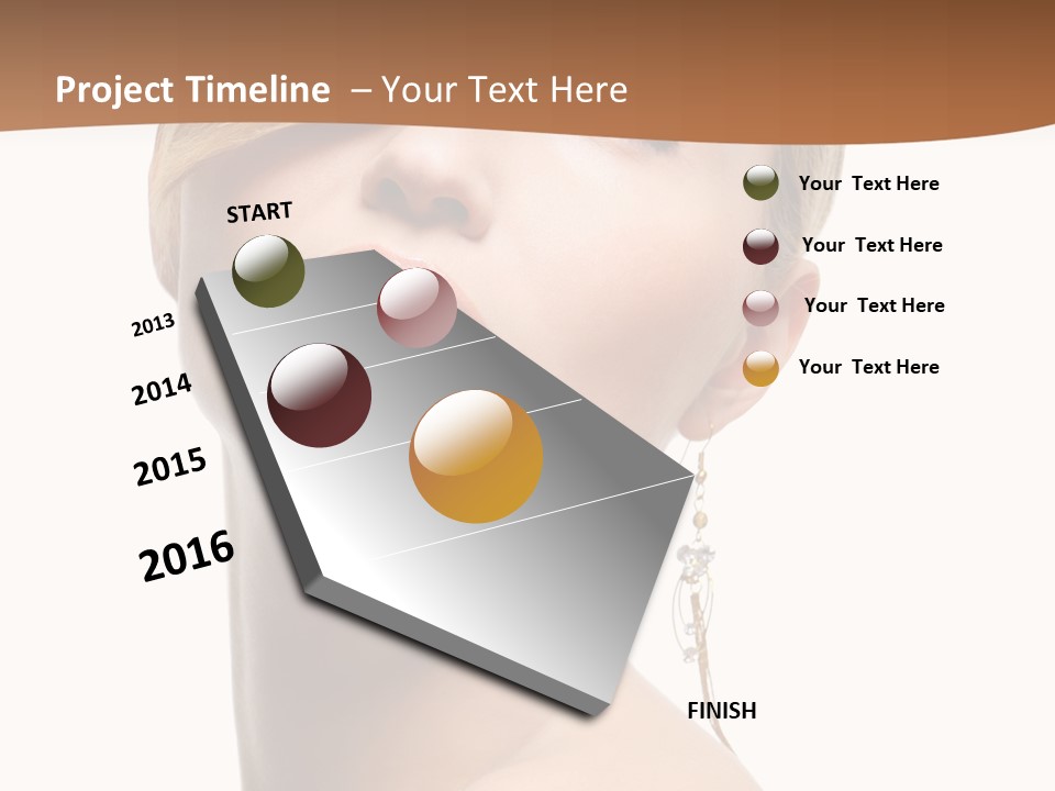 Straight Hairstyle Pose PowerPoint Template