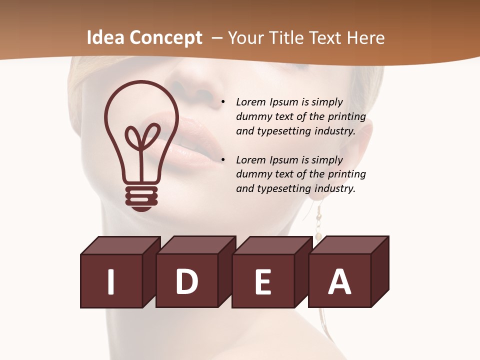 Straight Hairstyle Pose PowerPoint Template