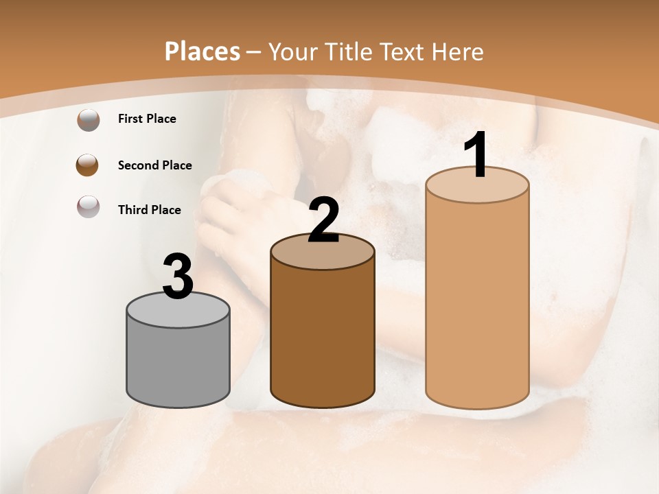 A Woman Sitting In A Bathtub With Foam On Her Feet PowerPoint Template