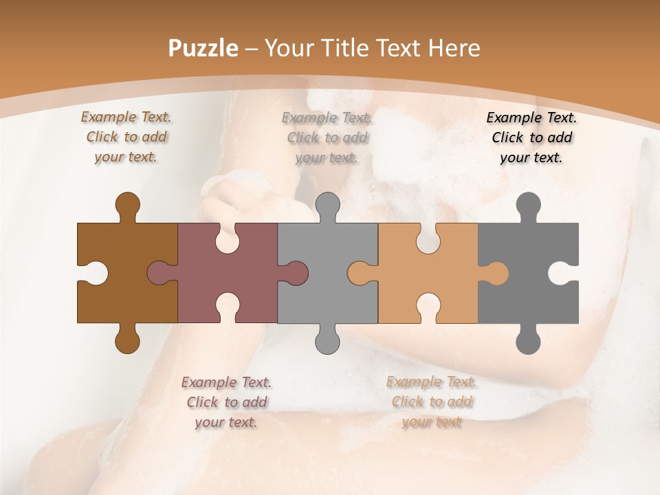 A Woman Sitting In A Bathtub With Foam On Her Feet PowerPoint Template