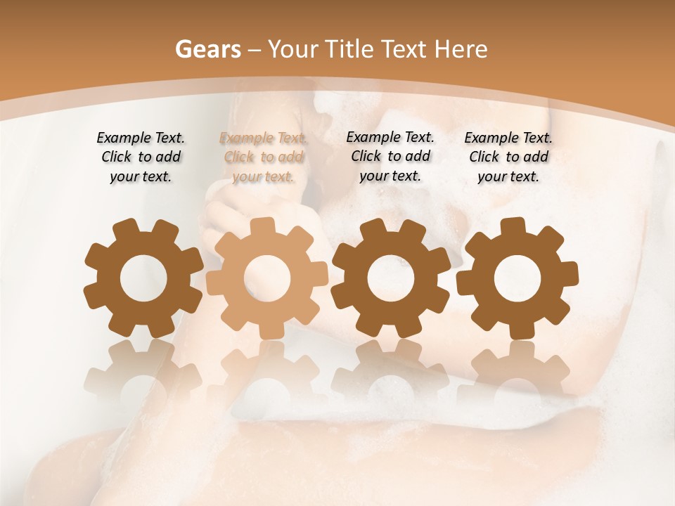 A Woman Sitting In A Bathtub With Foam On Her Feet PowerPoint Template