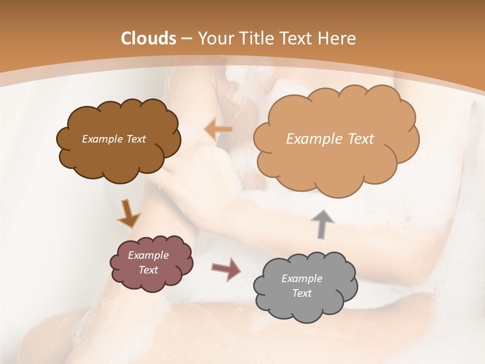 A Woman Sitting In A Bathtub With Foam On Her Feet PowerPoint Template