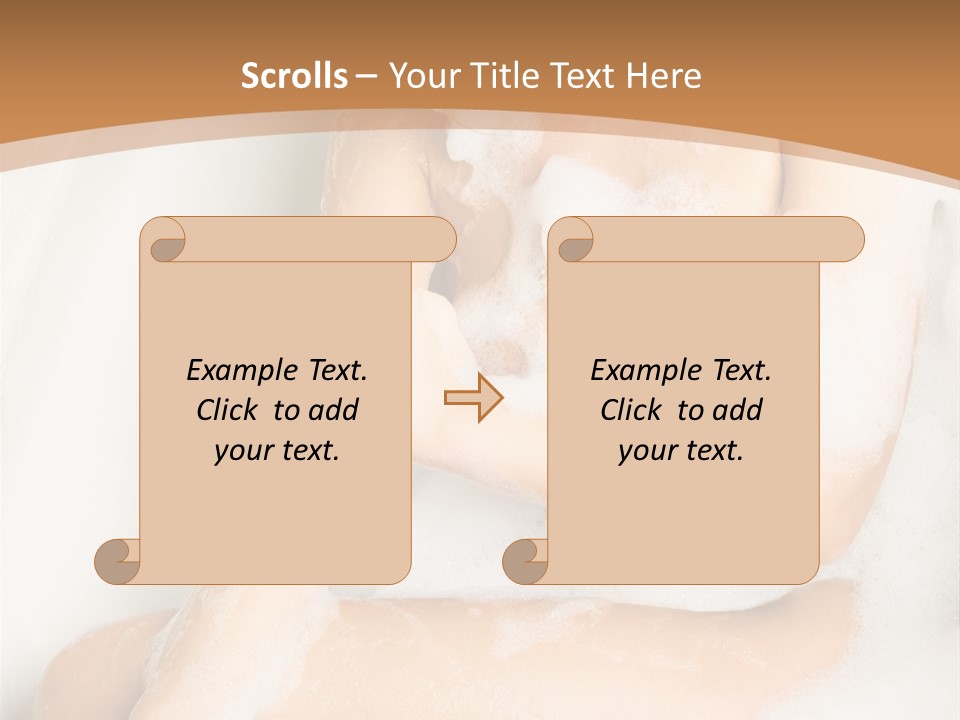 A Woman Sitting In A Bathtub With Foam On Her Feet PowerPoint Template