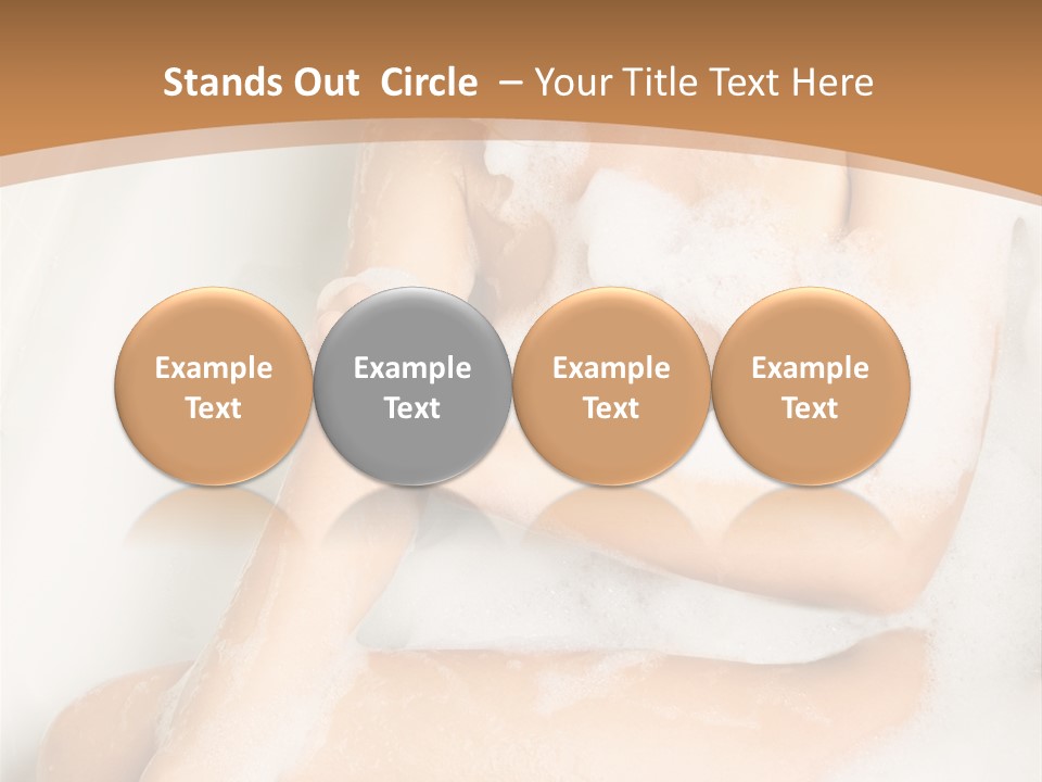 A Woman Sitting In A Bathtub With Foam On Her Feet PowerPoint Template