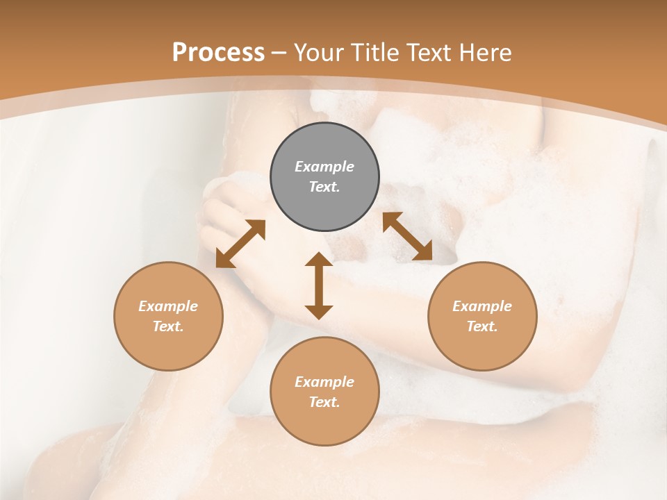 A Woman Sitting In A Bathtub With Foam On Her Feet PowerPoint Template