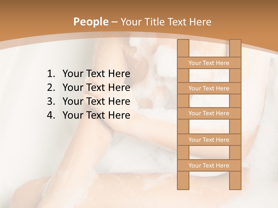 A Woman Sitting In A Bathtub With Foam On Her Feet PowerPoint Template