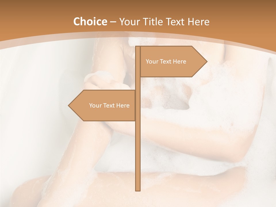 A Woman Sitting In A Bathtub With Foam On Her Feet PowerPoint Template