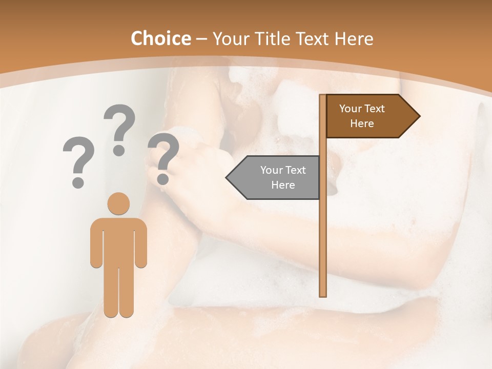 A Woman Sitting In A Bathtub With Foam On Her Feet PowerPoint Template