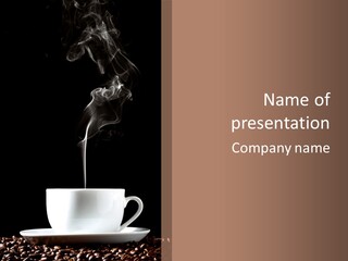 A Cup Of Coffee With Steam Coming Out Of It PowerPoint Template