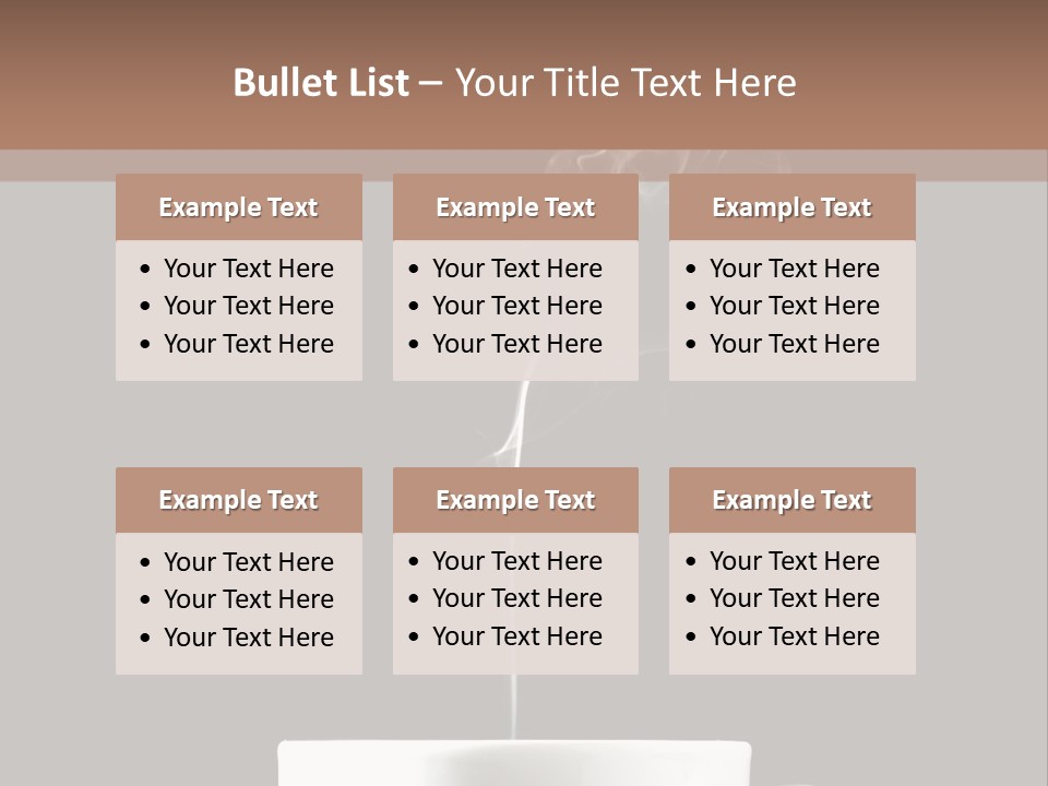 A Cup Of Coffee With Steam Coming Out Of It PowerPoint Template
