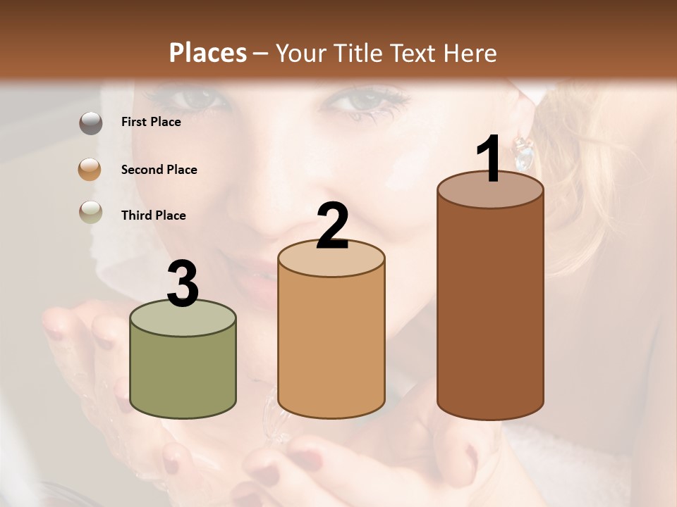 A Woman In A Towel On Her Head Is Washing Her Hands PowerPoint Template