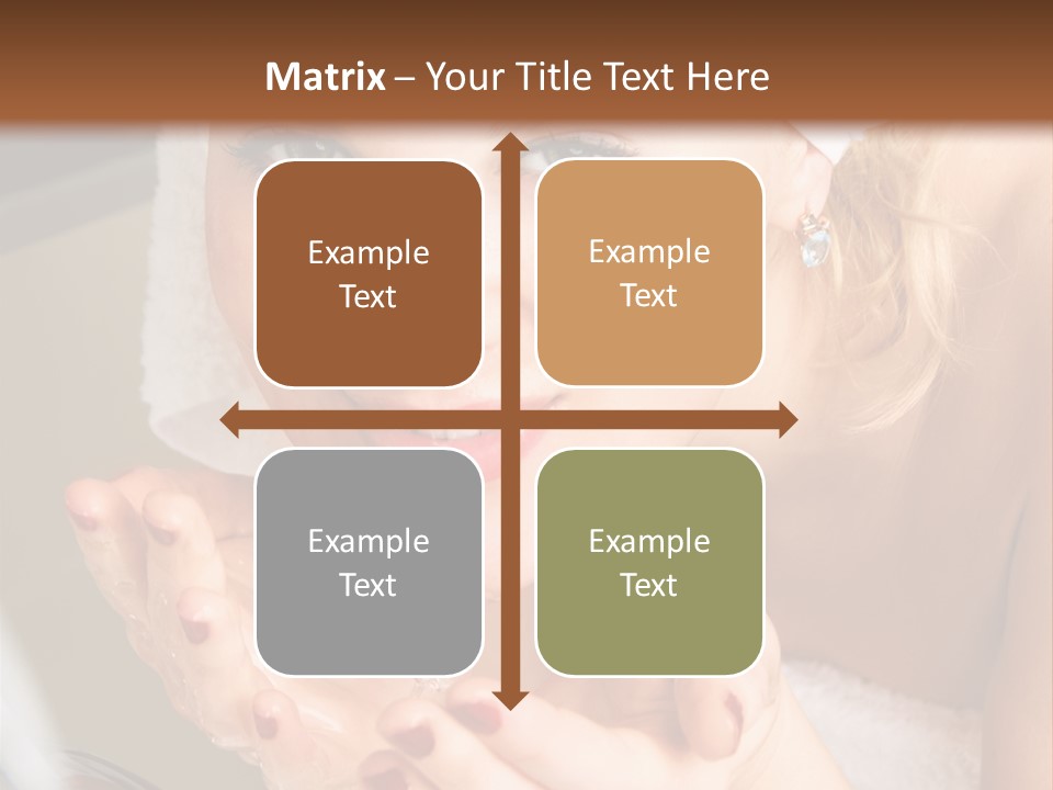 A Woman In A Towel On Her Head Is Washing Her Hands PowerPoint Template