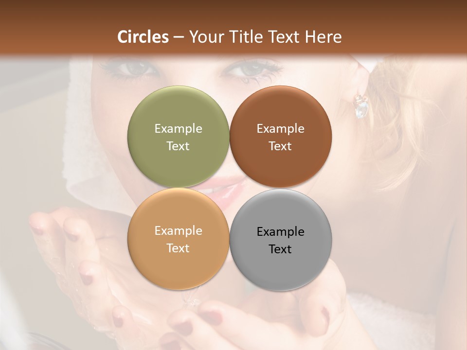 A Woman In A Towel On Her Head Is Washing Her Hands PowerPoint Template