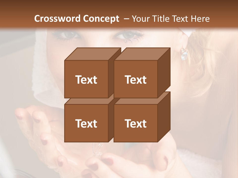 A Woman In A Towel On Her Head Is Washing Her Hands PowerPoint Template