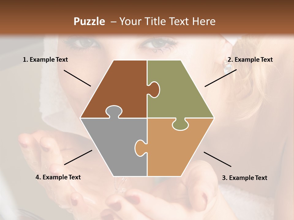 A Woman In A Towel On Her Head Is Washing Her Hands PowerPoint Template