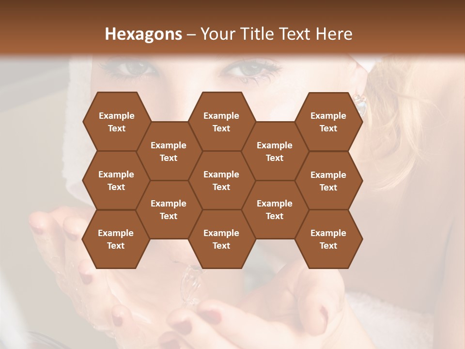 A Woman In A Towel On Her Head Is Washing Her Hands PowerPoint Template